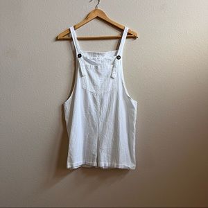 Overall Shorts in White